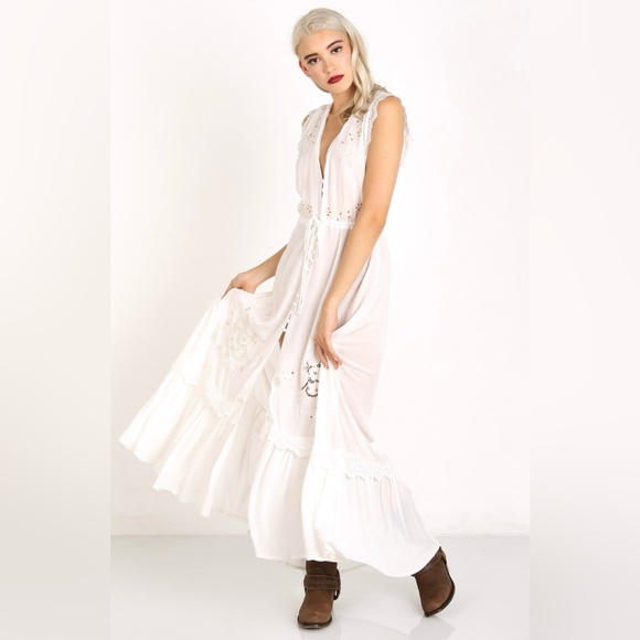 ***Rare*** Spell Isla Bonita embroidered lace duster - Picture 8 of 13